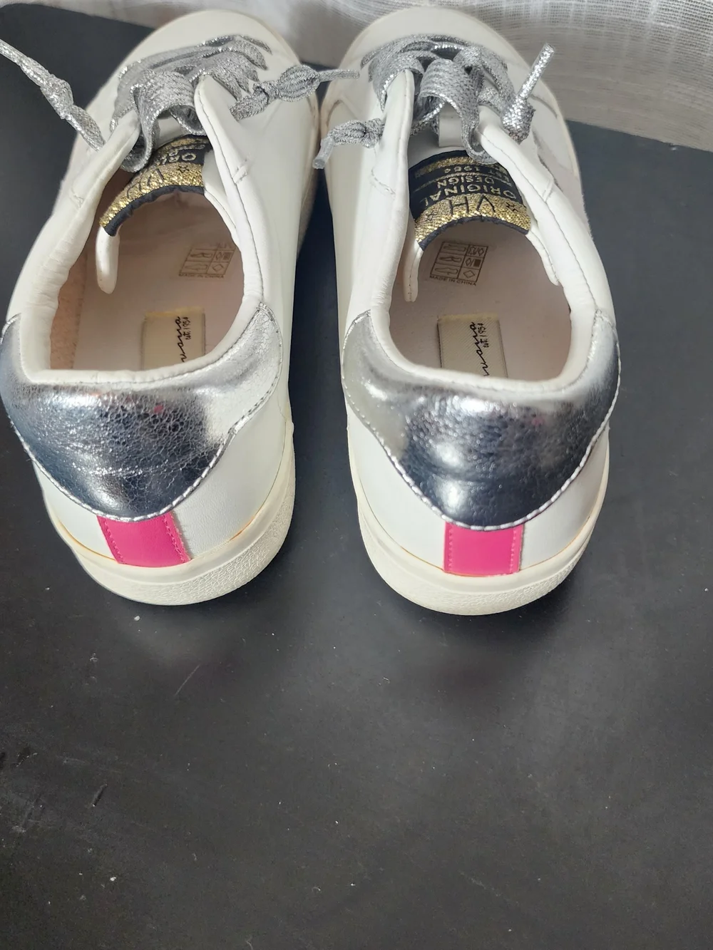Vintage Havana White Sneakers with Silver Laces